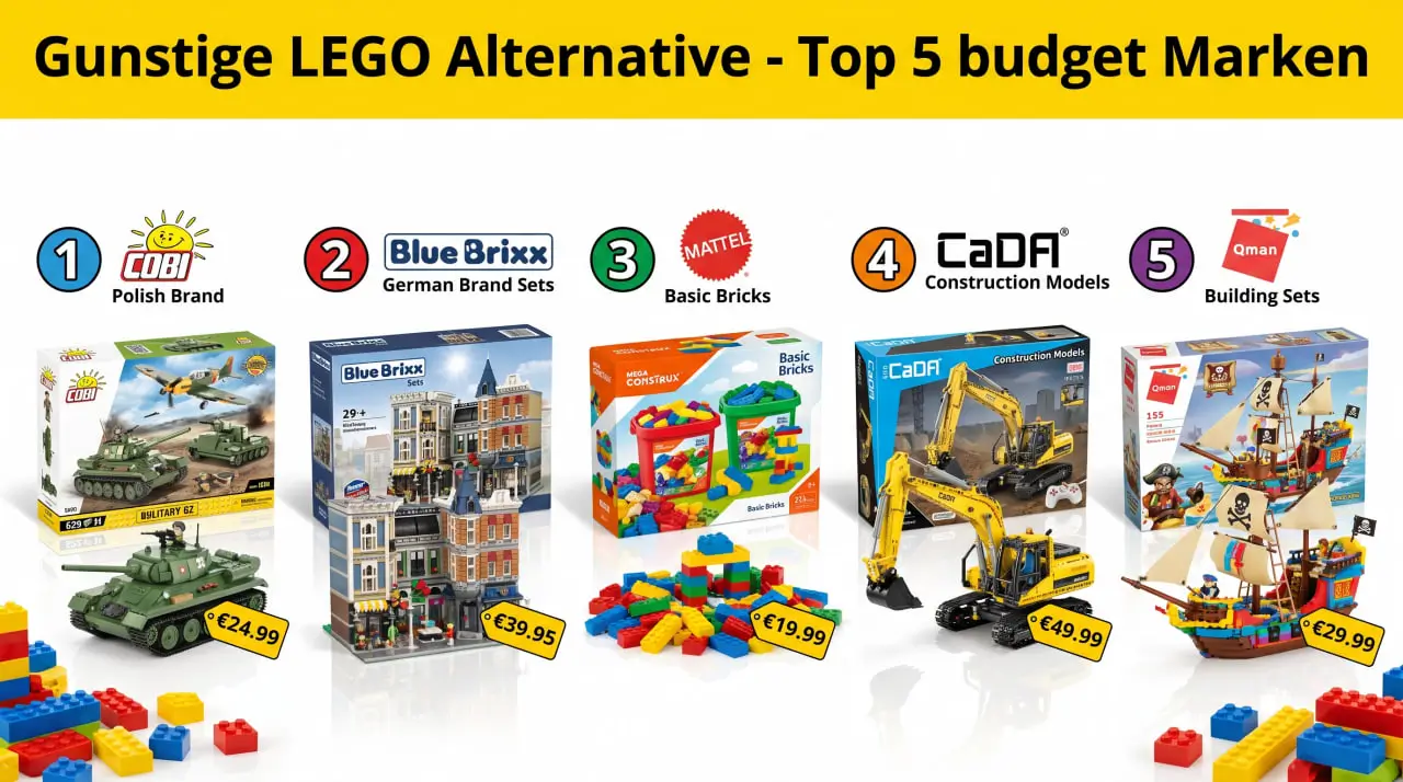 Günstige LEGO Alternative 2026 — Top 5 Budget-Klemmbaustein-Marken